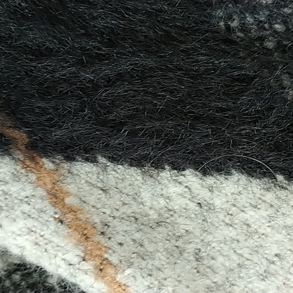 Marled Argyle Grey/Black Sweater Coat Jacket sz S - Picture 11 of 12